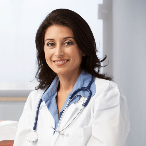 gynecologist smiles at the camera